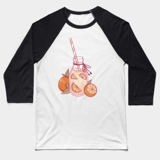 Orange drink with a straw Baseball T-Shirt